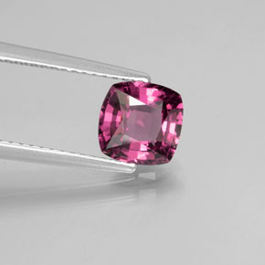 1.65캐럿 천연 라즈베리 레드 로돌라이트 가넷, 쿠션 컷, 6.9×6.9 mm, VS