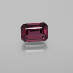 1.67캐럿 천연 라즈베리 레드 로돌라이트 가넷, 에메랄드 컷, 7.6×5.2 mm, VS