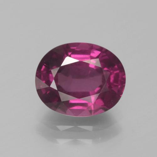 2.70캐럿 천연 붉은빛 퍼플 로돌라이트 가넷, 타원형 컷, 8.9×7.4 mm, VS