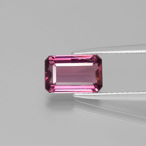 2.22캐럿 천연 라즈베리 레드 로돌라이트 가넷, 에메랄드 컷, 9.4×6.2 mm, VVS