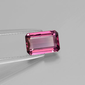 2.22캐럿 천연 라즈베리 레드 로돌라이트 가넷, 에메랄드 컷, 9.4×6.2 mm, VVS
