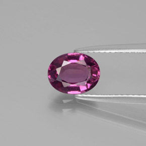 1.51캐럿 천연 붉은빛 퍼플 로돌라이트 가넷, 타원형 컷, 7.8×6.2 mm, VS