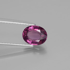 1.51캐럿 천연 붉은빛 퍼플 로돌라이트 가넷, 타원형 컷, 7.8×6.2 mm, VS