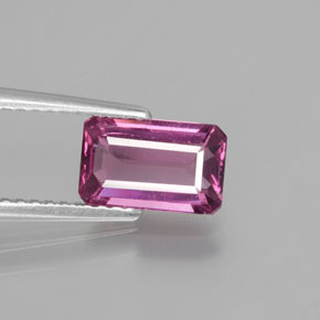 1.49캐럿 천연 라즈베리 레드 로돌라이트 가넷, 에메랄드 컷, 8.4×5.3 mm, VS