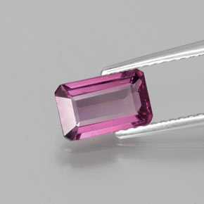 1.49캐럿 천연 라즈베리 레드 로돌라이트 가넷, 에메랄드 컷, 8.4×5.3 mm, VS