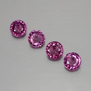 1.73캐럿 천연 상그리아 퍼플 로돌라이트 가넷 보석, 라운드 컷, 4.42 mm, VS