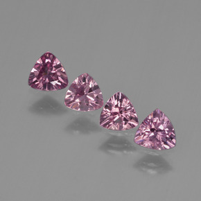 캐럿 천연 퍼플 로즈 로돌라이트 가넷 보석, 트릴리언, 4.9×4.9 mm, VS