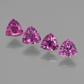 캐럿 천연 라즈베리 레드 로돌라이트 가넷 보석, 트릴리언, 4.9×4.9 mm, VS
