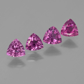 캐럿 천연 라즈베리 레드 로돌라이트 가넷 보석, 트릴리언, 4.9×4.9 mm, VS