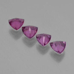 캐럿 천연 라즈베리 레드 로돌라이트 가넷 보석, 트릴리언, 4.9×4.9 mm, VS