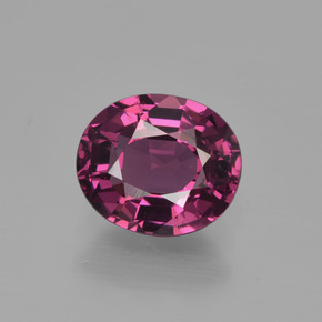 1.89캐럿 천연 라즈베리 레드 로돌라이트 가넷, 타원형 컷, 7.9×6.8 mm, VS