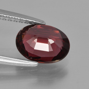1.54캐럿 천연 라즈베리 레드 로돌라이트 가넷, 타원형 컷, 8.2×6.1 mm, VS