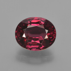 2.62캐럿 천연 라즈베리 레드 로돌라이트 가넷, 타원형 컷, 8.9×7.4 mm, VS
