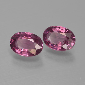 1.88캐럿 천연 미디엄 퍼플 로돌라이트 가넷 보석, 타원형 컷, 7.1×5.2 mm, VS