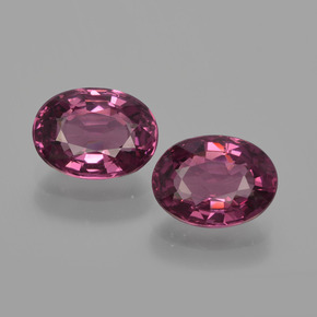 2.42캐럿 천연 미디엄 퍼플 로돌라이트 가넷 보석, 타원형 컷, 7.2×5.3 mm, VVS-VS