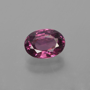 1.14캐럿 천연 다크 퍼플 로돌라이트 가넷, 타원형 컷, 7.1×5.2 mm, VVS-VS