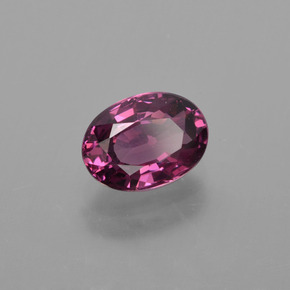 1.14캐럿 천연 다크 퍼플 로돌라이트 가넷, 타원형 컷, 7.1×5.2 mm, VVS-VS