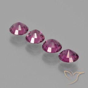 2.44캐럿 천연 딥 퍼플 로돌라이트 가넷 보석, 라운드 컷, 5.05 mm, VS