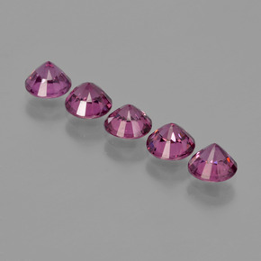 2.96캐럿 천연 미디엄 퍼플 로돌라이트 가넷 보석, 라운드 컷, 5.02 mm, VS