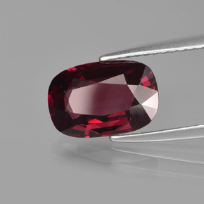 3.17캐럿 천연 라즈베리 레드 로돌라이트 가넷, 쿠션 컷, 10.6×7.2 mm, VVS-VS