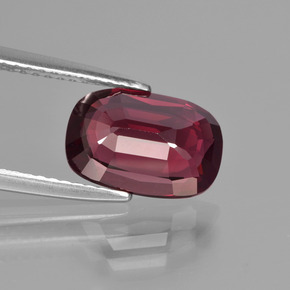 3.17캐럿 천연 라즈베리 레드 로돌라이트 가넷, 쿠션 컷, 10.6×7.2 mm, VVS-VS