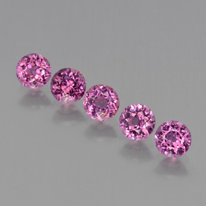 1.85캐럿 천연 라즈베리 레드 로돌라이트 가넷 보석, 라운드 컷, 4.14 mm, VS