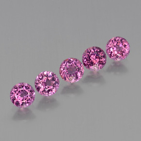 1.85캐럿 천연 라즈베리 레드 로돌라이트 가넷 보석, 라운드 컷, 4.14 mm, VS