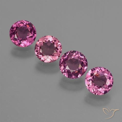 2.25캐럿 천연 마젠타-핑크 로돌라이트 가넷 보석, 라운드 컷, 5.17 mm, VVS-VS