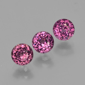 캐럿 천연 라즈베리 레드 로돌라이트 가넷 보석, 라운드 컷, VVS-VS