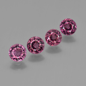 2.43캐럿 천연 미디엄 다크 퍼플 로돌라이트 가넷 보석, 라운드 컷, VS