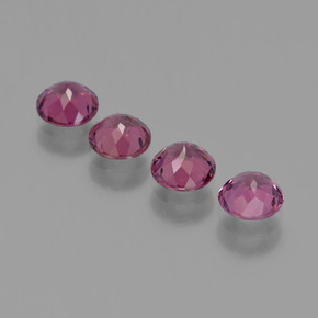 2.43캐럿 천연 미디엄 다크 퍼플 로돌라이트 가넷 보석, 라운드 컷, VS