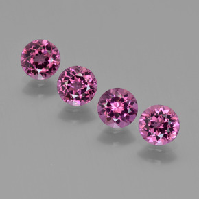 캐럿 천연 라즈베리 레드 로돌라이트 가넷 보석, 라운드 컷, 5.17 mm, VVS