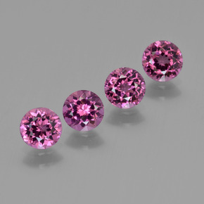 캐럿 천연 라즈베리 레드 로돌라이트 가넷 보석, 라운드 컷, 5.17 mm, VVS