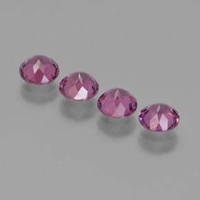 캐럿 천연 라즈베리 레드 로돌라이트 가넷 보석, 라운드 컷, 5.17 mm, VVS
