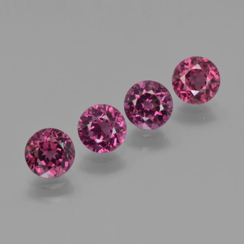 2.72캐럿 천연 미디엄 퍼플 로돌라이트 가넷 보석, 라운드 컷, VVS-VS