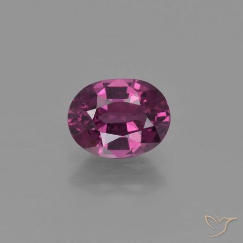 1.03캐럿 천연 미디엄 퍼플 로돌라이트 가넷, 타원형 컷, 6.9×5.3 mm, VS