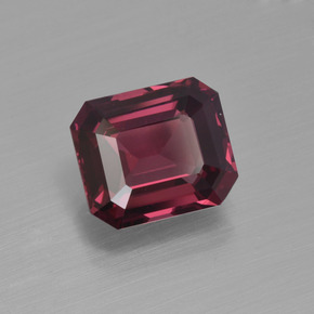 2.98캐럿 천연 라즈베리 레드 로돌라이트 가넷, 에메랄드 컷, 8.8×7.6 mm, VVS-VS