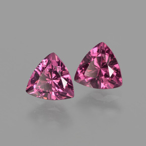 캐럿 천연 핑크빛 로즈 로돌라이트 가넷 보석, 트릴리언, 5.1×5.1 mm, VS