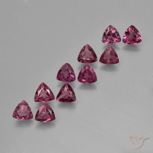 3.80캐럿 천연 마젠타-핑크 로돌라이트 가넷 보석, 트릴리언, 5.1×5 mm, VS