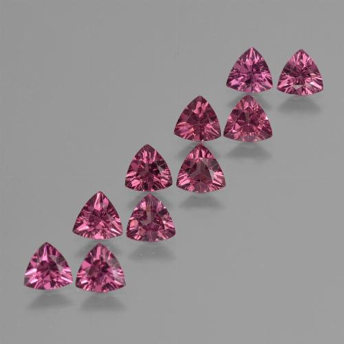 4.22캐럿 천연 딥 퍼플 로돌라이트 가넷 보석, 트릴리언, 5.1×5.1 mm, VS