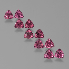 4.22캐럿 천연 딥 퍼플 로돌라이트 가넷 보석, 트릴리언, 5.1×5.1 mm, VS