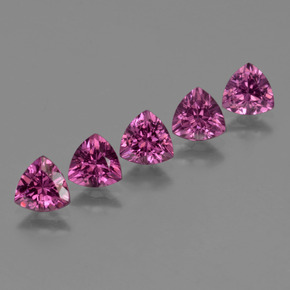 2.77캐럿 천연 핑크빛 로즈 로돌라이트 가넷 보석, 트릴리언, 5.2×5.1 mm, VS