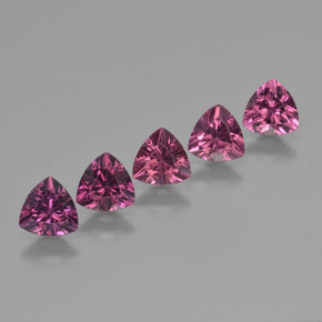 캐럿 천연 핑크빛 로즈 로돌라이트 가넷 보석, 트릴리언, 5.1×5 mm, VS