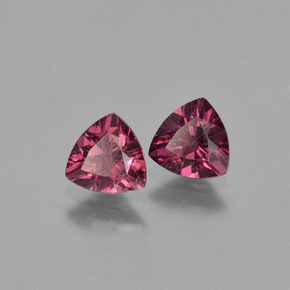 캐럿 천연 핑크빛 로즈 로돌라이트 가넷 보석, 트릴리언, 5.2×5.2 mm, VS