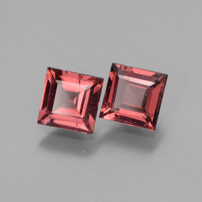 1.44캐럿 천연 핑크빛 레드 로돌라이트 가넷 보석, 스퀘어, 5.1×5.1 mm, VS