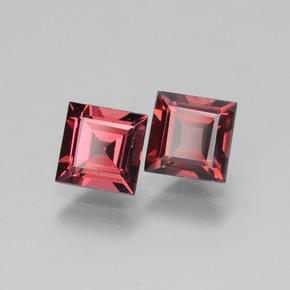 캐럿 천연 핑크빛 로즈 로돌라이트 가넷 보석, 스퀘어, 5.1×5.1 mm, VS
