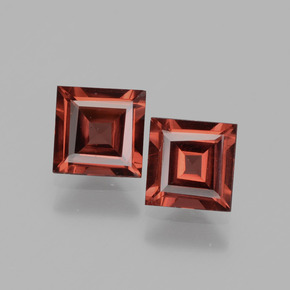 1.26캐럿 천연 핑크빛 로즈 로돌라이트 가넷 보석, 스퀘어, 4.9×4.8 mm, VS