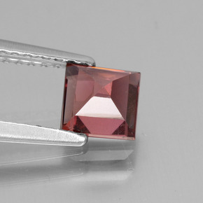 0.88캐럿 천연 핑크빛 로즈 로돌라이트 가넷, 스퀘어, 5.2×5.1 mm, VS