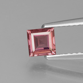 0.52캐럿 천연 핑크빛 로즈 로돌라이트 가넷, 스퀘어, 4.4×4.4 mm, VS