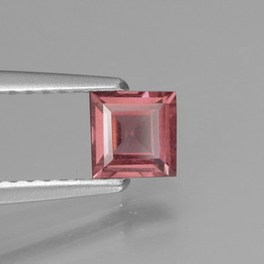 0.52캐럿 천연 핑크빛 로즈 로돌라이트 가넷, 스퀘어, 4.4×4.4 mm, VS